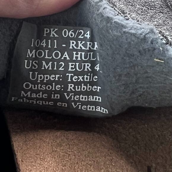 Olukai Moloa Hulu Loafer Slippers Fold Down Heel Soft Grey Wool 10411 Men's 12 - Picture 9 of 9